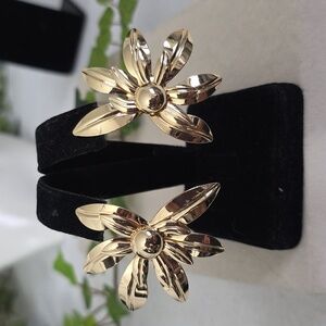 Gold Filled Floral Statement Earrings